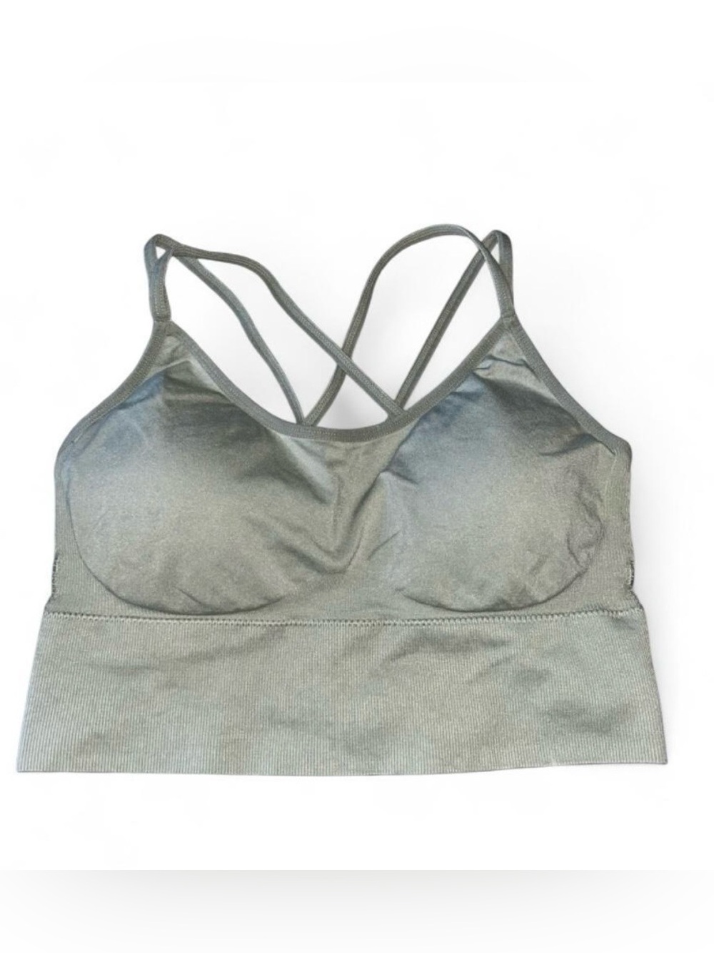 Green sports bra with criss-cross straps
(fits like a medium)